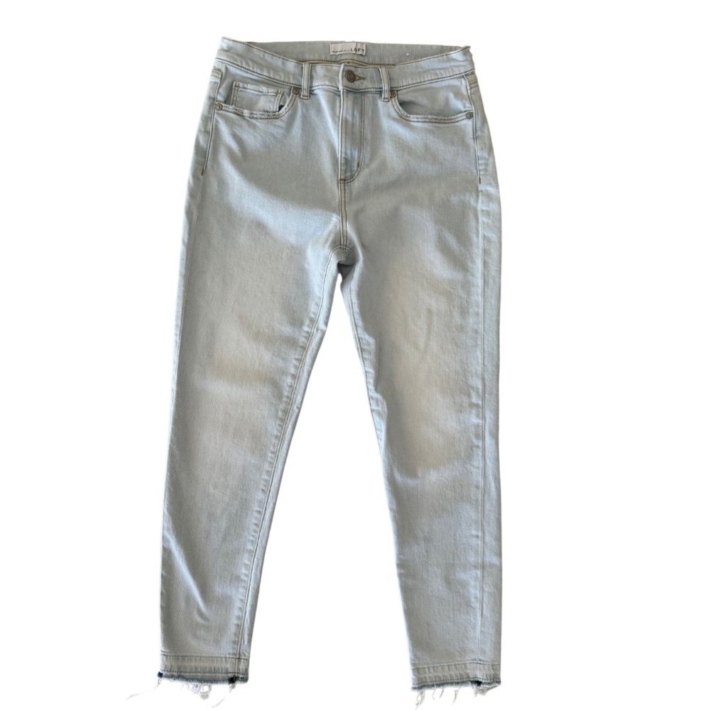 LOFT Raw Hem High Rise Light Wash Skinny Jean Size 4